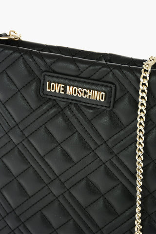 LOVE quilted faux leather bag with chain shoulder strap
