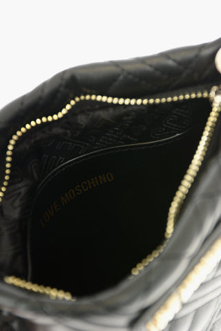 LOVE quilted faux leather bag with chain shoulder strap