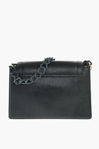 LOVE snake patterned faux leather shoulder bag