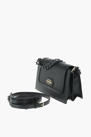 LOVE snake patterned faux leather shoulder bag