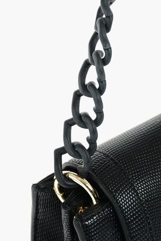 LOVE snake patterned faux leather shoulder bag