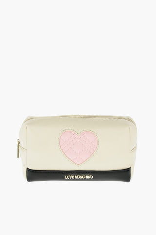 LOVE faux leather Cosmetic Case with zip closure
