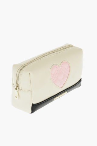 LOVE faux leather Cosmetic Case with zip closure