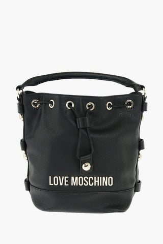 LOVE faux leather mini bucket bag with removable shoulder strap