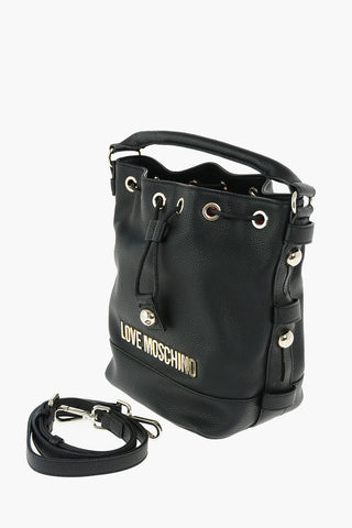 LOVE faux leather mini bucket bag with removable shoulder strap