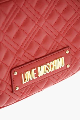 LOVE quilted faux leather crossbody bag with zip closure