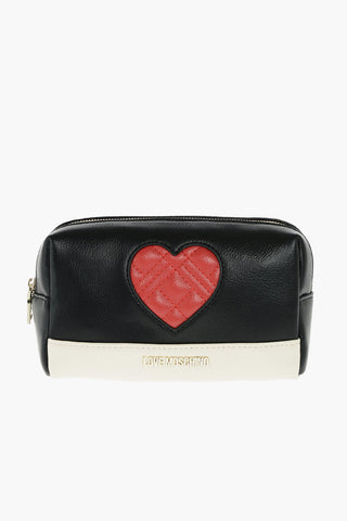 LOVE faux leather Cosmetic Case with zip closure