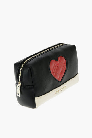 LOVE faux leather Cosmetic Case with zip closure