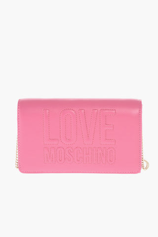 LOVE faux leather crossbody bag with embossed logo
