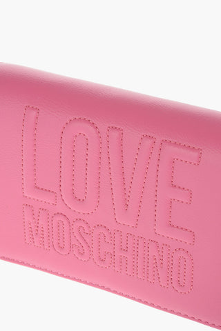 LOVE faux leather crossbody bag with embossed logo