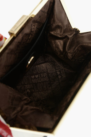 LOVE Studded Faux Leather Top Handle Bag with Neckerchief