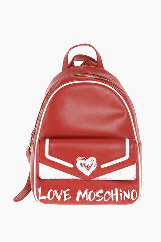 LOVE logo printed faux leather backpack