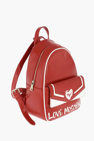 LOVE logo printed faux leather backpack