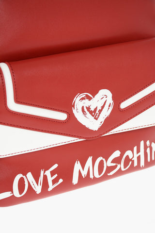 LOVE logo printed faux leather backpack