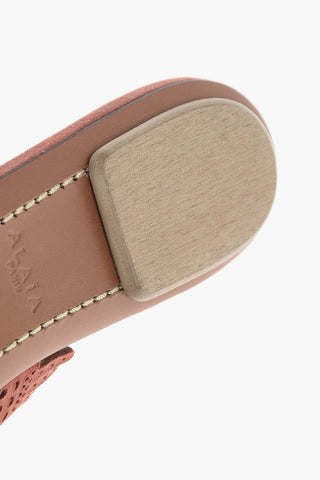 Perforated Suede Flat Sandals