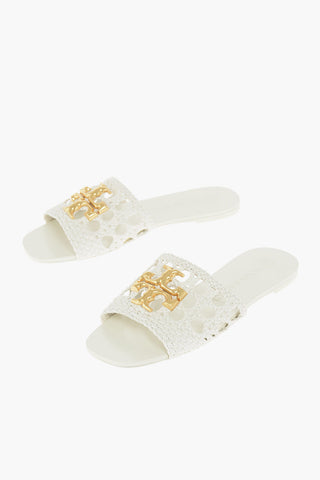 Metal Logo ELEANOR Leather Slippers