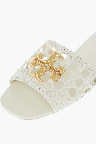 Metal Logo ELEANOR Leather Slippers