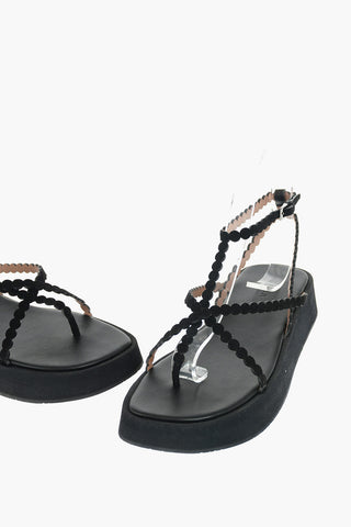 Rubber Sole Suede Platform Sandals