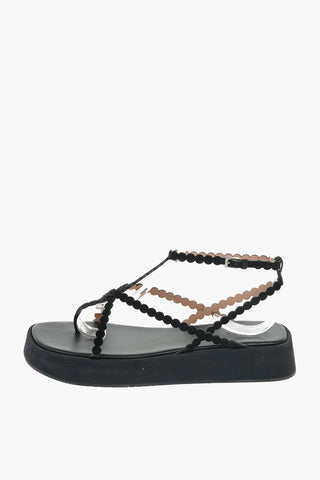 Rubber Sole Suede Platform Sandals