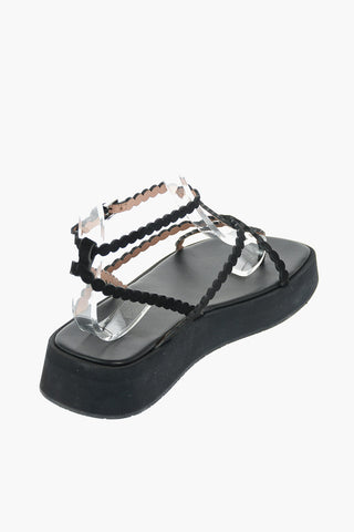 Rubber Sole Suede Platform Sandals