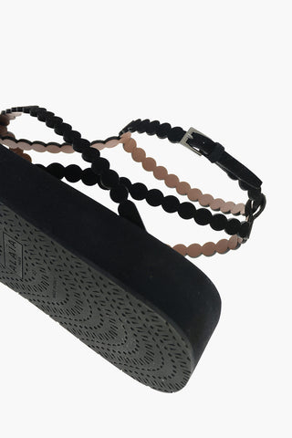 Rubber Sole Suede Platform Sandals