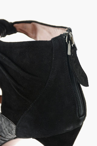 Stiletto Heel Python Insert Suede Sandals