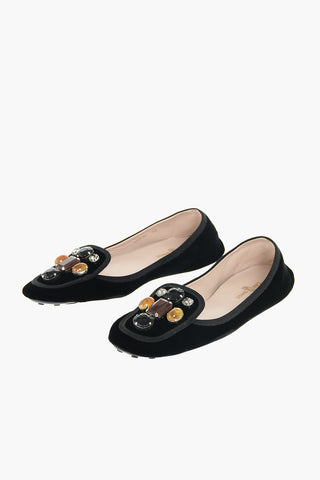 Gemstone Velvet Loafers