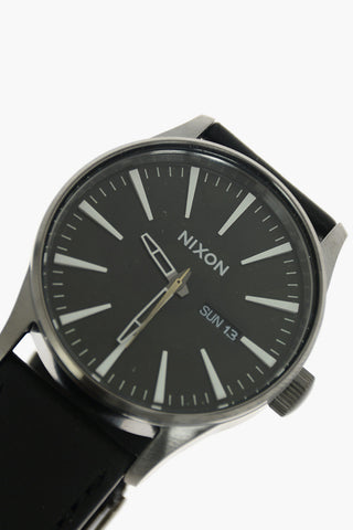 leather strap SENTRY analog watch