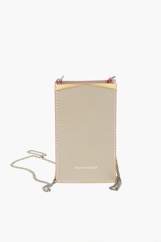 leather pouch with chain shoulder strap