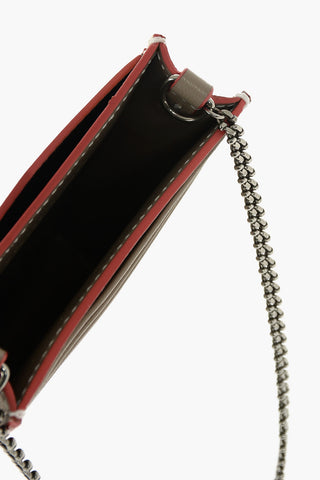 leather pouch with chain shoulder strap