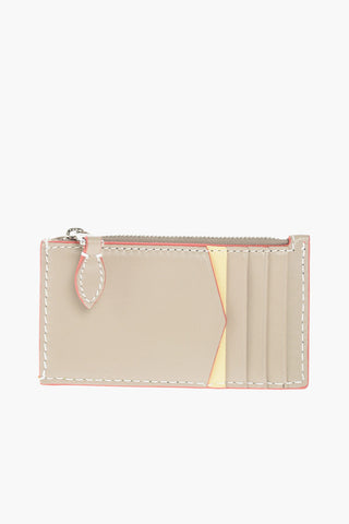 leather card holder with zip closure