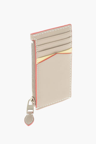 leather card holder with zip closure