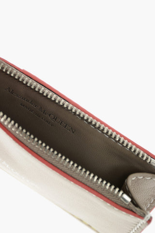 leather card holder with zip closure