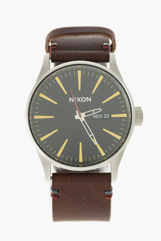 leather strap SENTRY analog watch