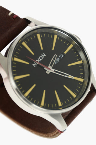 leather strap SENTRY analog watch