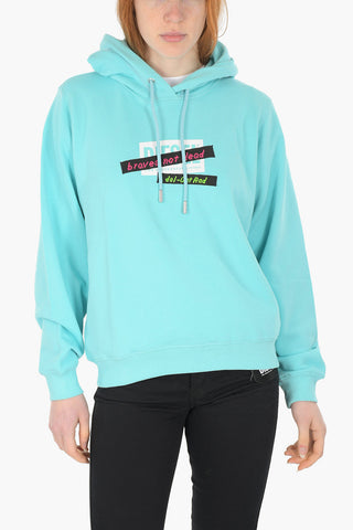 felpa oversized F-ANG-R20 con stampa e cappuccio