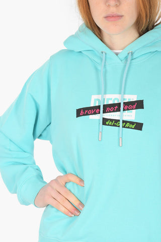 felpa oversized F-ANG-R20 con stampa e cappuccio