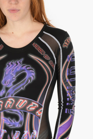 printed T-TALLI long sleeve bodysuit