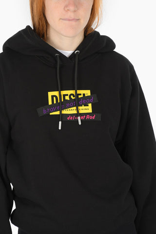 felpa oversized F-ANG-R20 con stampa e cappuccio