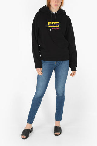 felpa oversized F-ANG-R20 con stampa e cappuccio