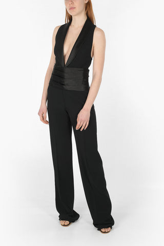 Satin Detail Sleeveless Jumpsuit