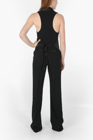 Satin Detail Sleeveless Jumpsuit