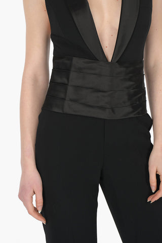 Satin Detail Sleeveless Jumpsuit