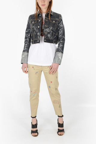 Coated Denim Crop Jacket