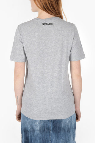 Crew Neck Printed Logo Cotton T-Shirt