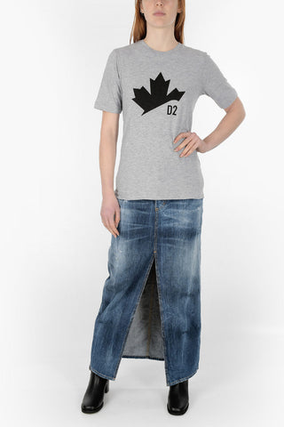 Crew Neck Printed Logo Cotton T-Shirt