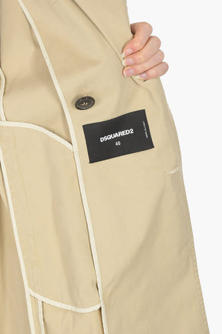 Printed Cotton Trench with Strass