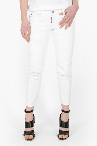 Low Rise WHITE BULL Distressed Denims