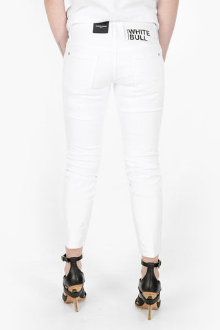 Low Rise WHITE BULL Distressed Denims