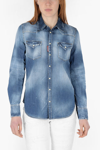 Snap Button Dèlavè Denim Shirt